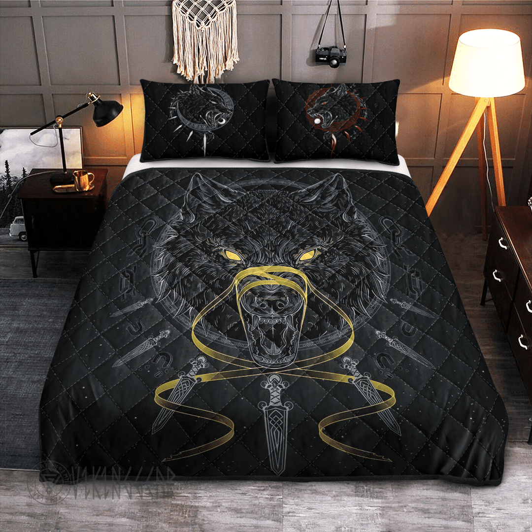 Theonederland - The Binding Of The Wolf Fenrir Viking Quilt Set