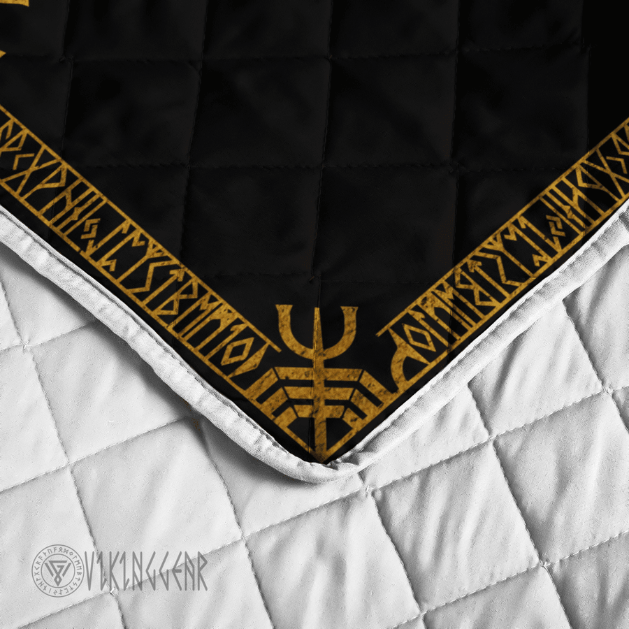 Theonederland - The Helm of Awe Golden Color Viking Quilt Set - Image 4