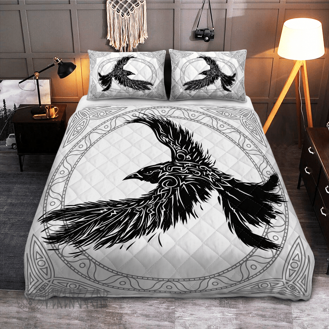 Theonederland - The Ravens Of Odin In Norse Mythology Viking Quilt Set