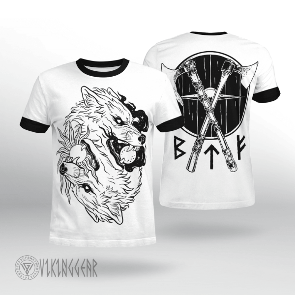 Theonederland - The Sons of Fenrir - Hati and Skoll Viking T-shirt - Image 4