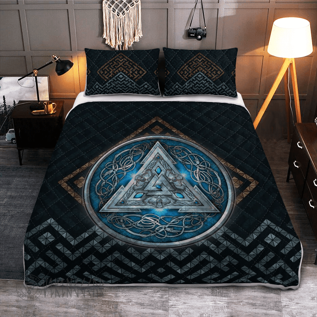 Theonederland - Valknut Norse Symbol Viking Quilt Set