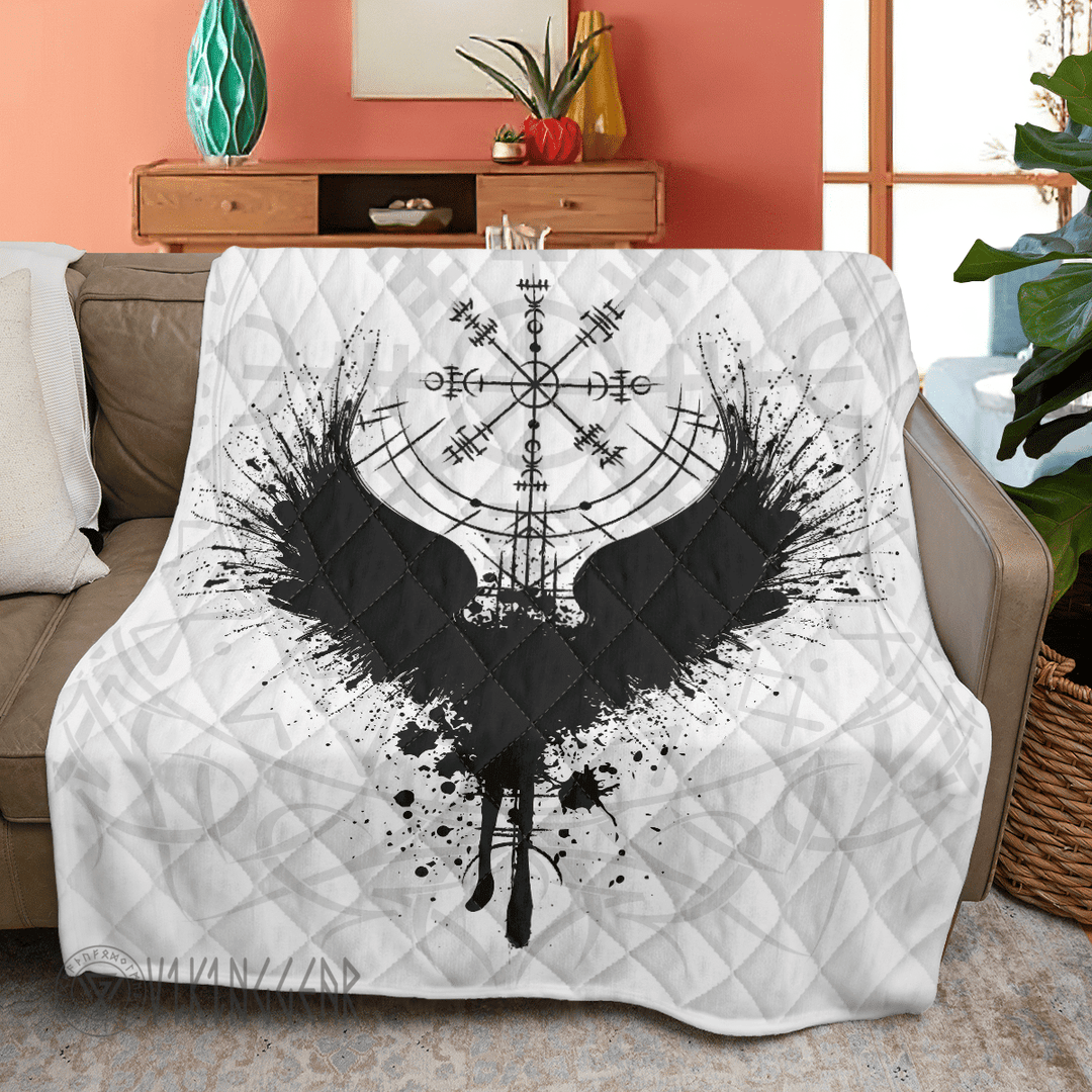 Theonederland - Vegvisir And Raven Viking - Viking Quilt