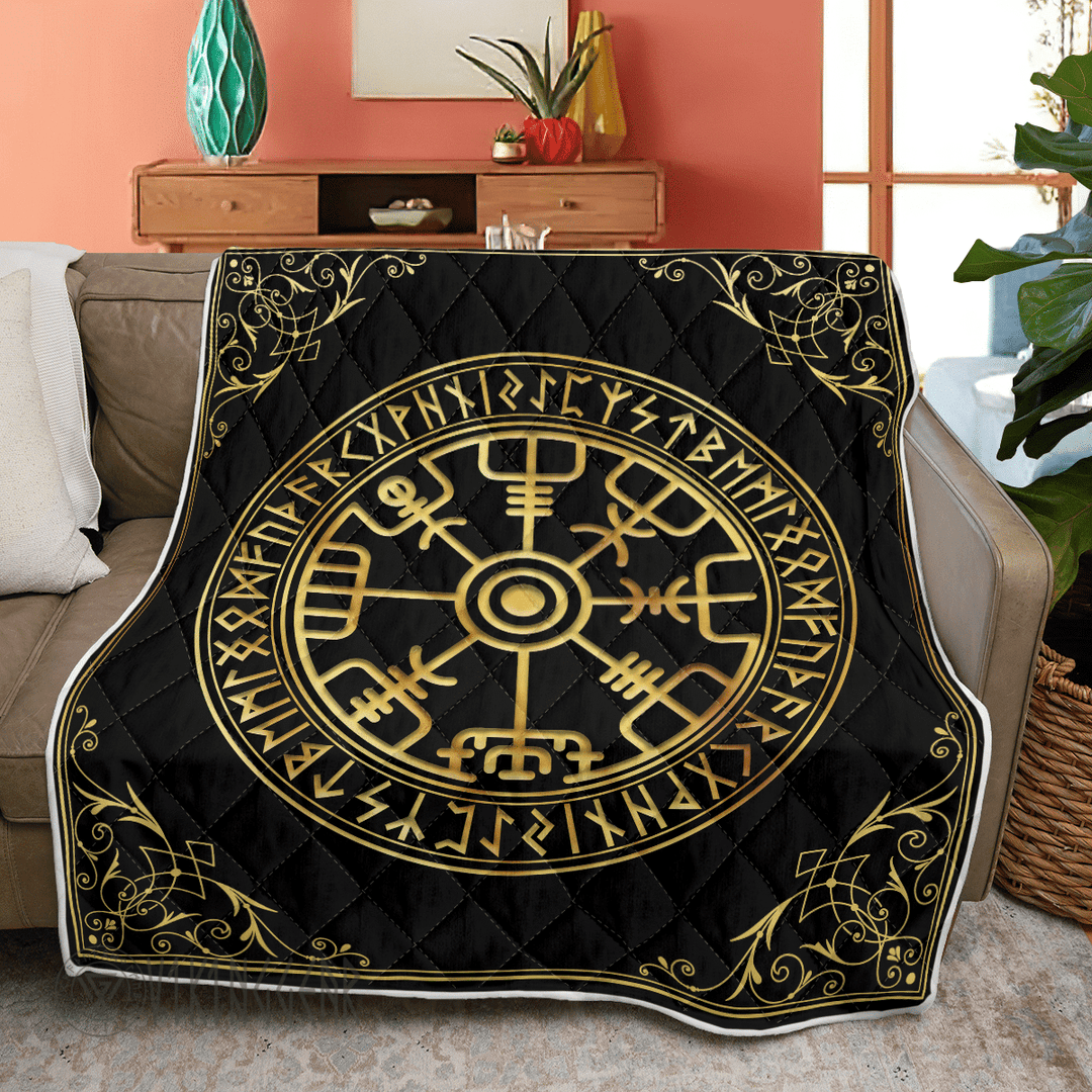 Theonederland - Vegvisir And Runes - Viking Quilt