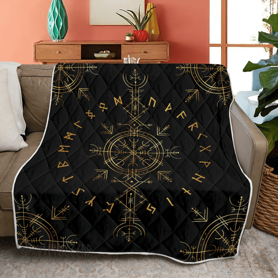 Theonederland - Vegvisir And Runic - Viking Quilt