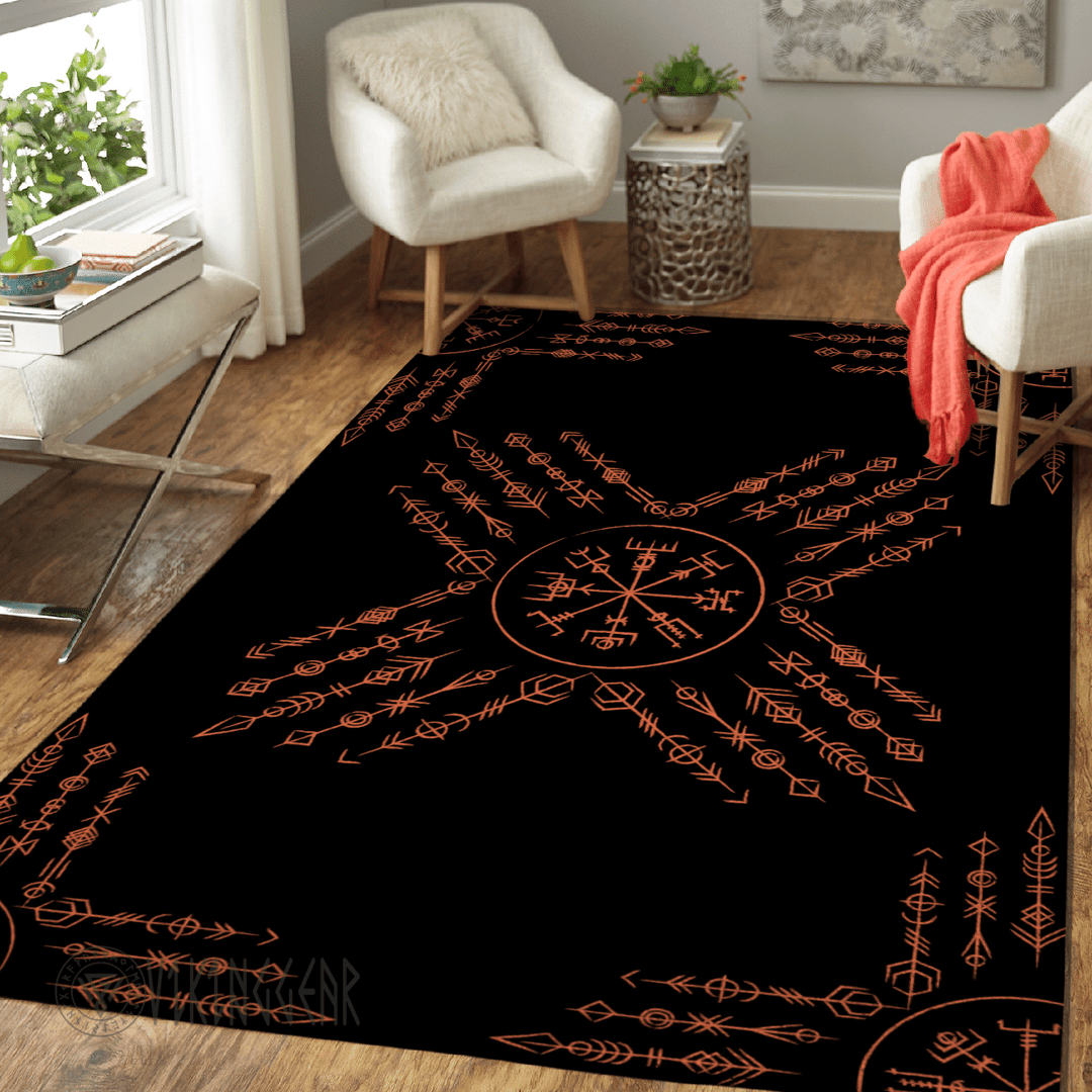 Theonederland - Vegvisir Norse Symbol Viking Area Rug