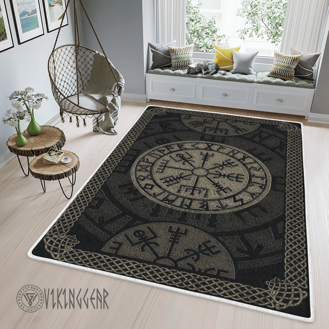 Theonederland - Vegvisir Symbol Protection Nordic Viking Area Rug