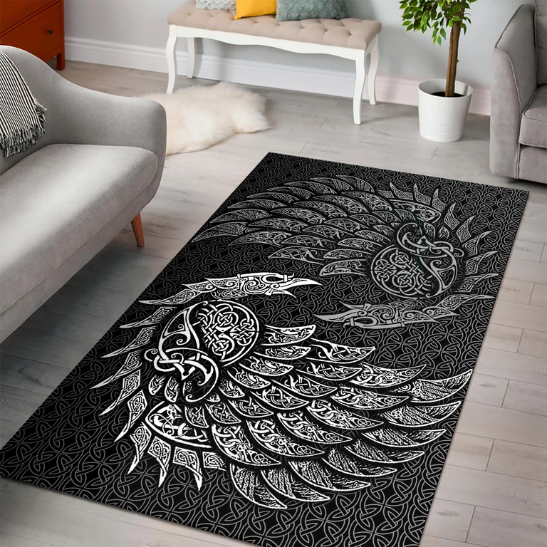 Theonederland - Viking Area Rug Norse Raven Line Art