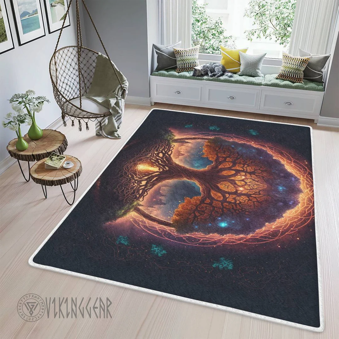 Theonederland - Viking Area Rug Yggdrasil Norse Mythology In Sunlight