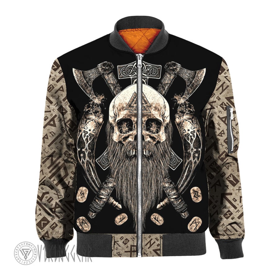Theonederland - Viking Beard Skull Jacket | Viking Bomber Jacket