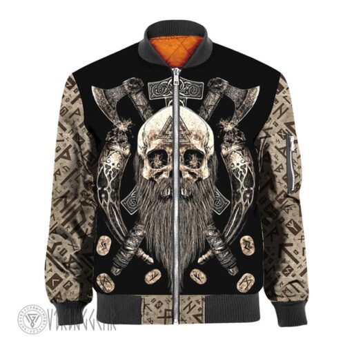 Theonederland - Viking Beard Skull Jacket | Viking Bomber Jacket - Image 3