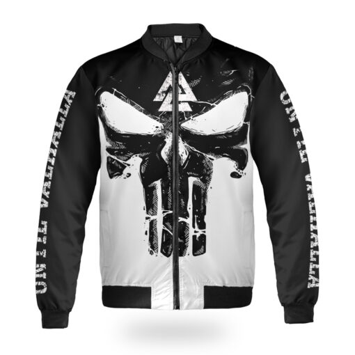 Theonederland - Viking Bomber Jacket Black Skull Valknut Until Valhalla - Image 4