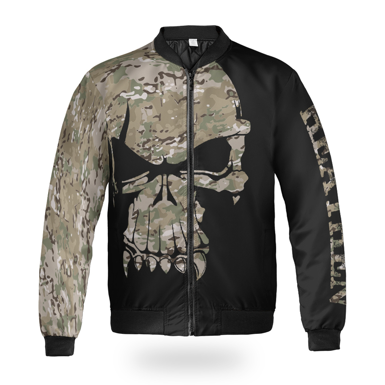 Theonederland - Viking Bomber Jacket Camo Skull Heathen