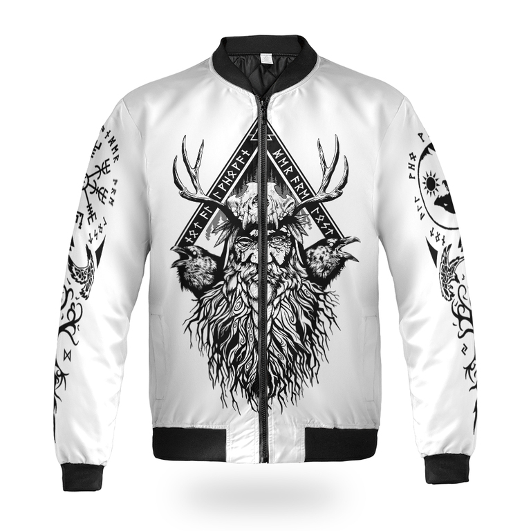 Theonederland - Viking Bomber Jacket Odin And Raven Yggdrasil