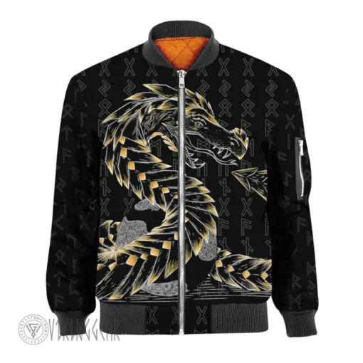 Theonederland - Viking Jormungandr Jacket | Viking Bomber Jacket - Image 3