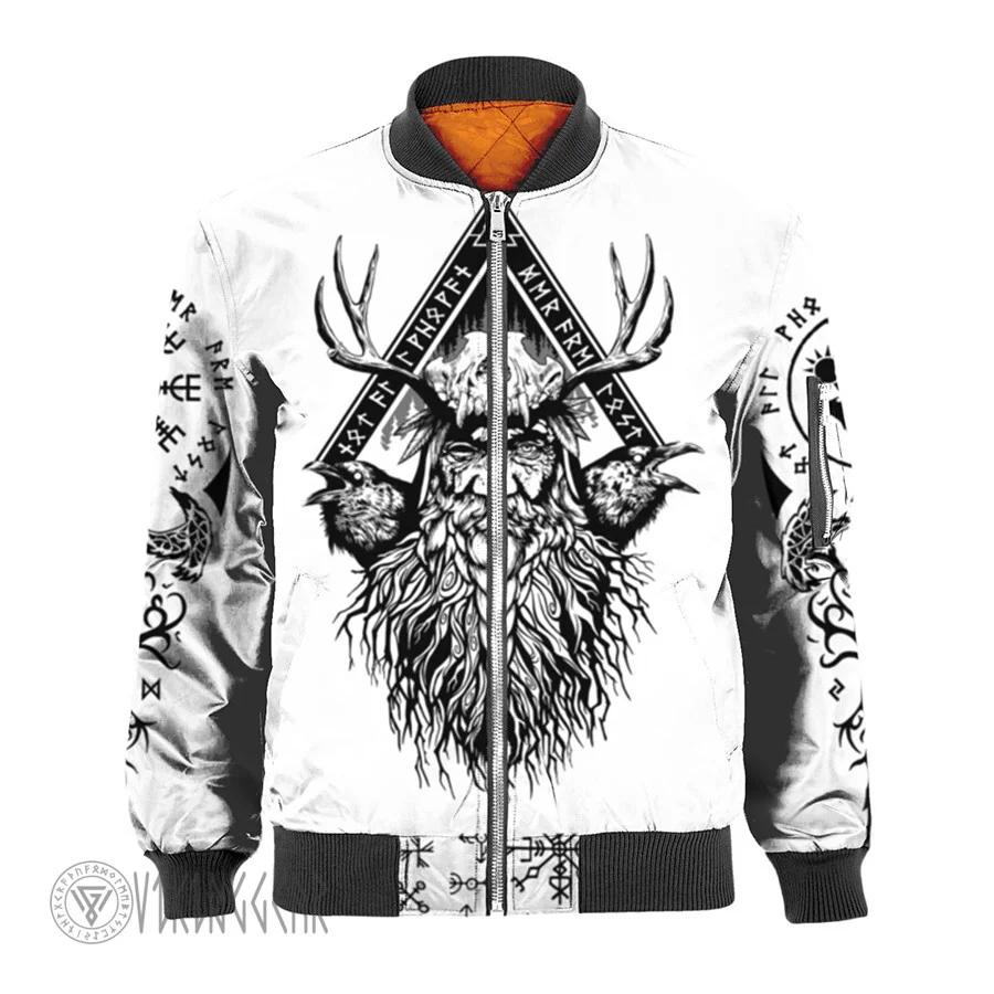 Theonederland - Viking Odin And Raven Jacket | Viking Bomber Jacket
