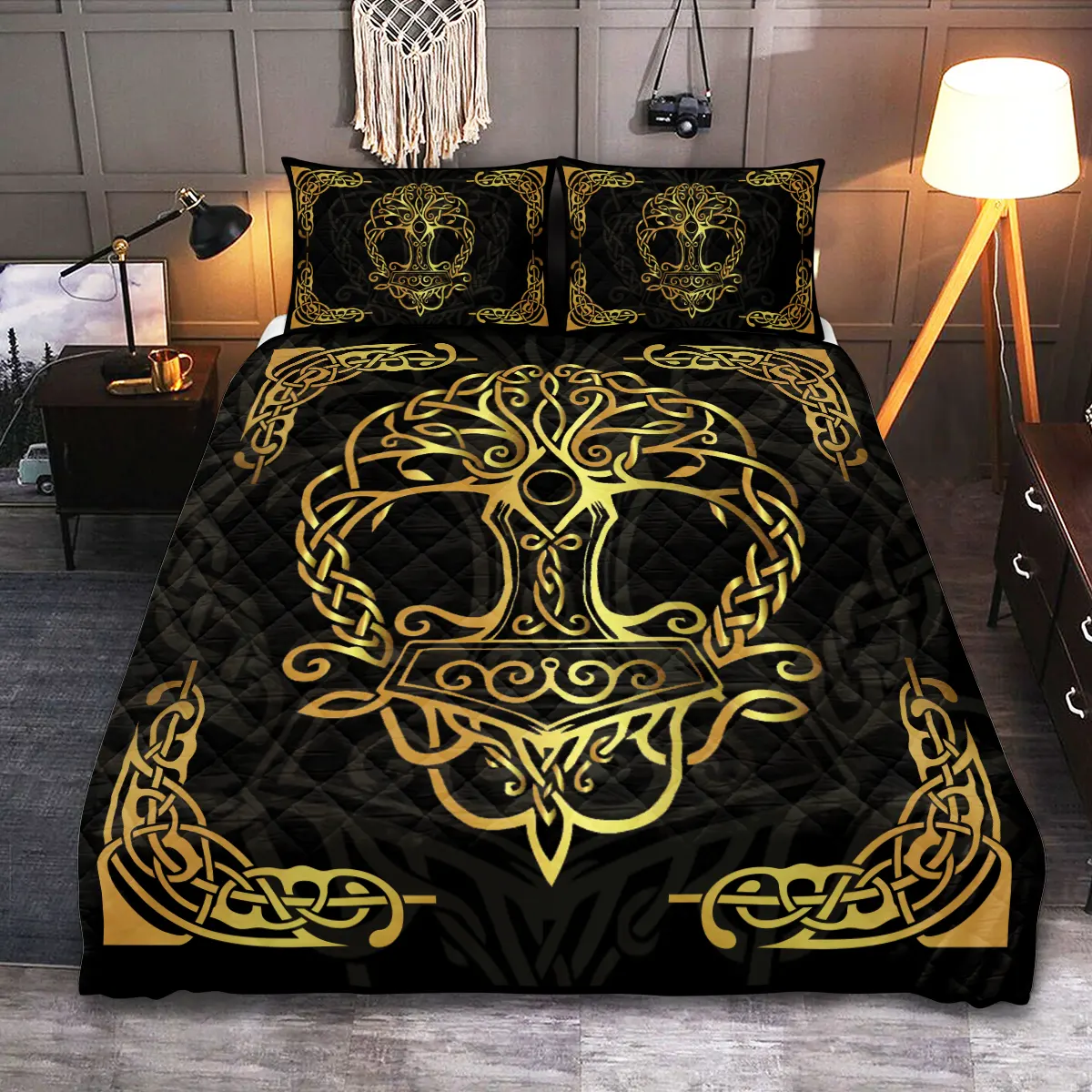 Theonederland - Viking Quilt Bedding Set – Yggdrasil Art Norse Legacy