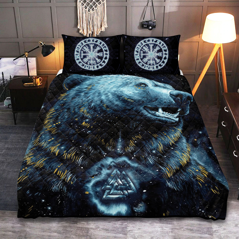 Theonederland - Viking Quilt Set Bear Valknut Vegvisir