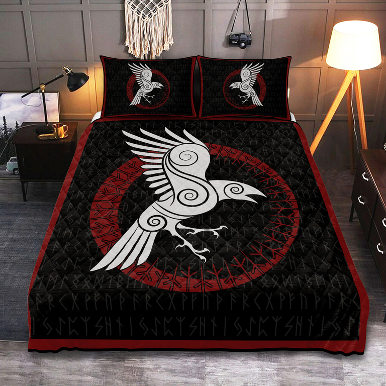 Theonederland - Viking Quilt Set Norse Raven Rune