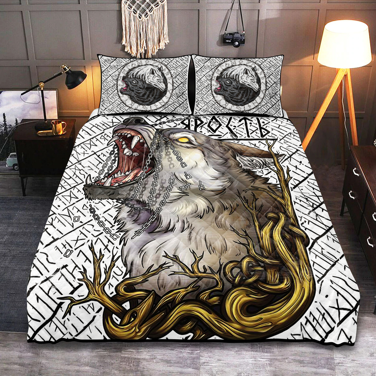 Theonederland - Viking Quilt Set Skoll - Hati And Fenrir
