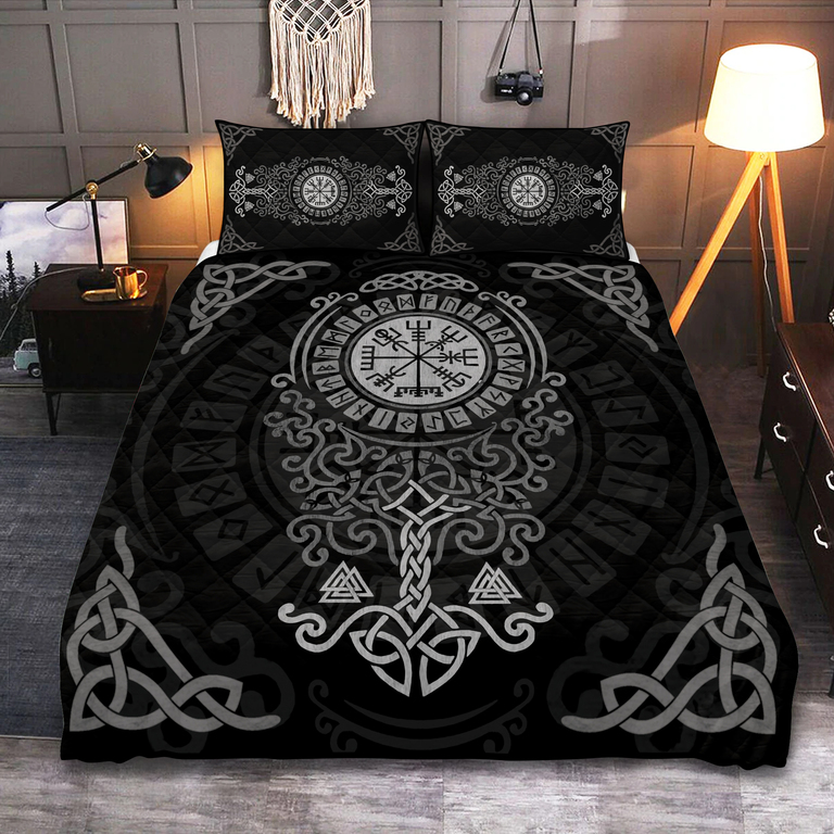 Theonederland - Viking Quilt Set Yggdrasil Tree Vegvisir Rune