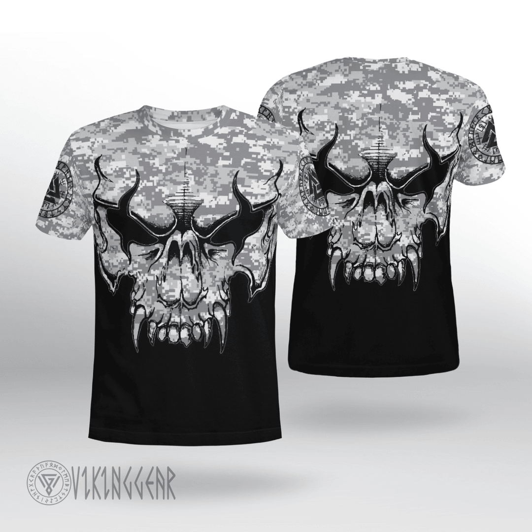 Theonederland - Viking Skull With Camo T-shirt