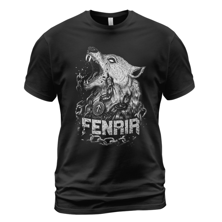 Theonederland - Viking T-shirt Fenrir Norse Wolf Art