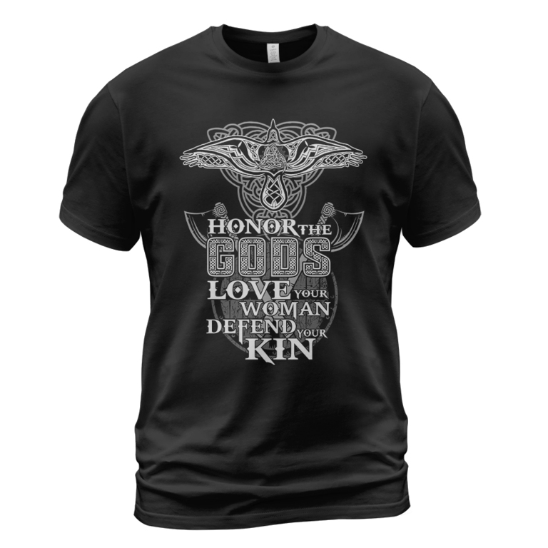 Theonederland - Viking T-shirt Honor The Gods Love Your Woman