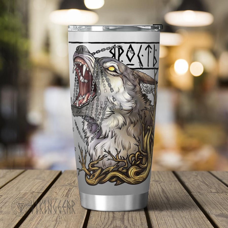 Theonederland - Viking Wolf Fenrir Tumbler - Viking Tumbler