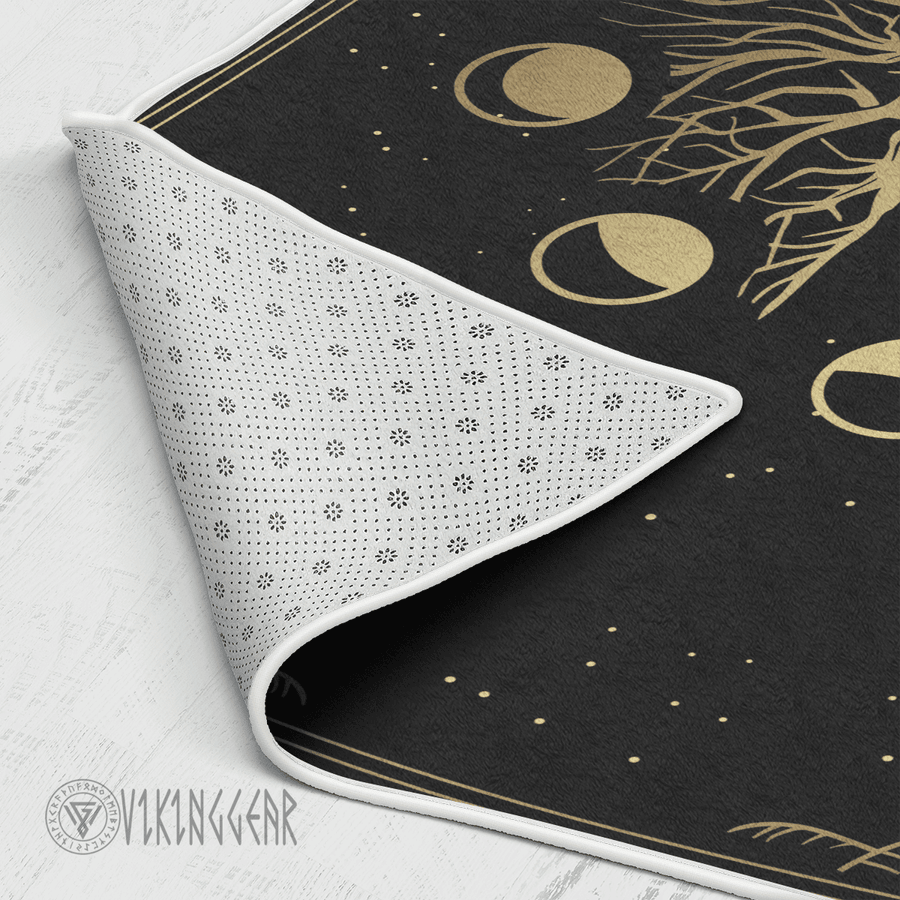 Theonederland - Yggdrasil Tree Of Life Gold Art Viking Area Rug - Image 5