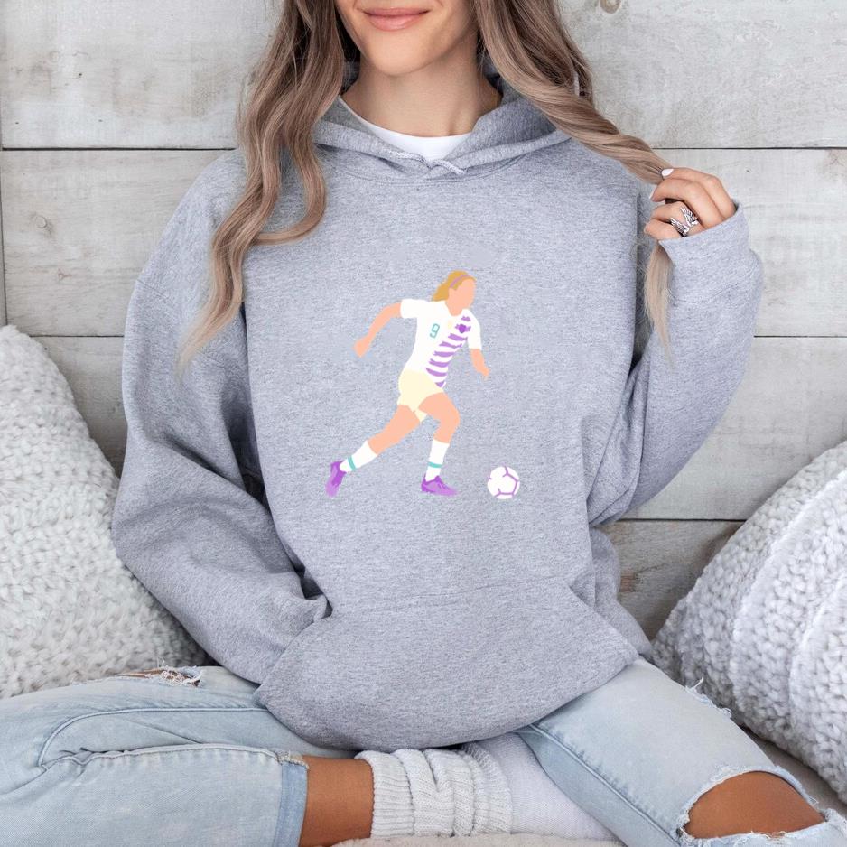 Woman Soccer Player Kicking Flat Hoodie