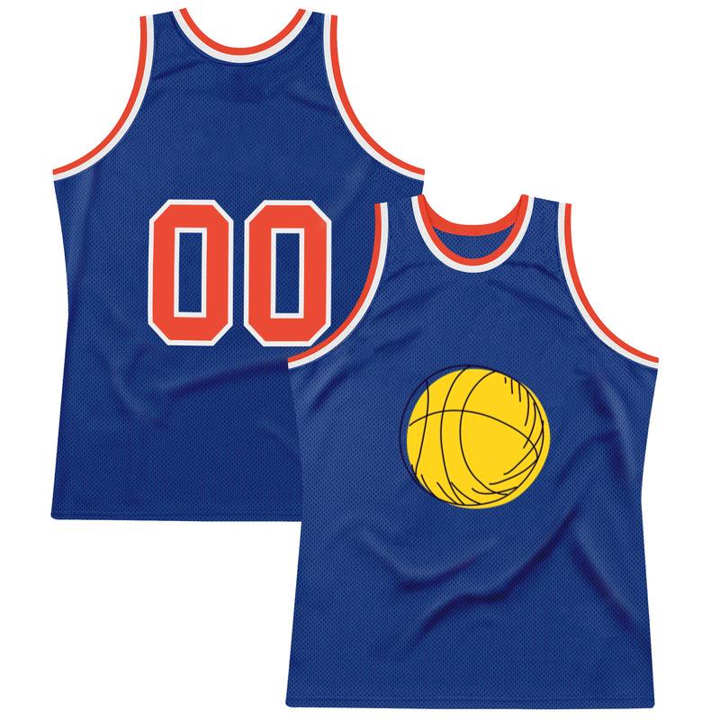 Yellow Basket Ball Hand Drawn Basketball Jersey